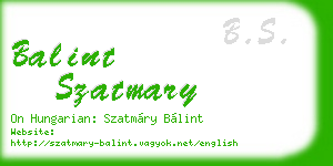 balint szatmary business card