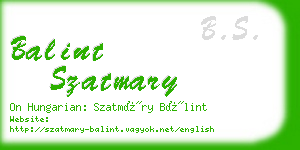 balint szatmary business card